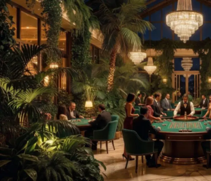 Wieczorna atmosfera kasynowego lounge w szklarni Sekretny Ogród